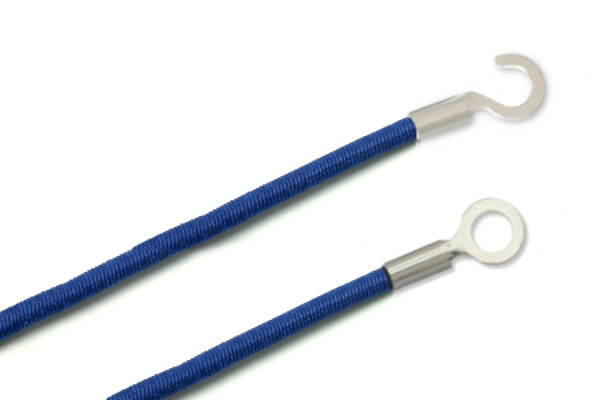 Elastics With Cable Lugs, Closed and Open, Dark Blue
