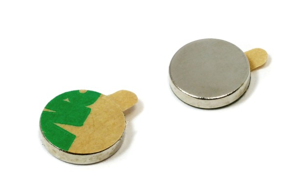 Disc Magnets, 10,0 x 2 mm, Self-Adhesive
