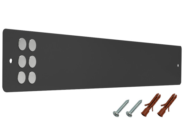Metal Bars for Magnets incl. Connection Marterial + Magnets, Black RAL 9005