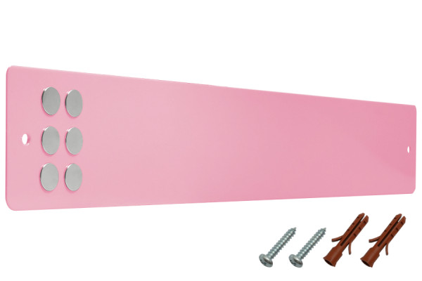 Metal Bars for Magnets incl. Connection Marterial + Magnets, Light Pink RAL 3015