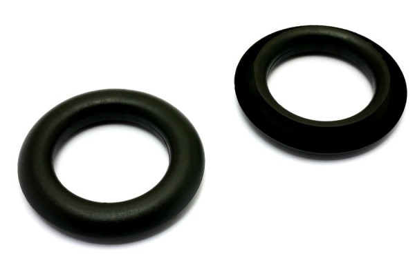 Finger Ring Eyelets, Made of Plastic, Black