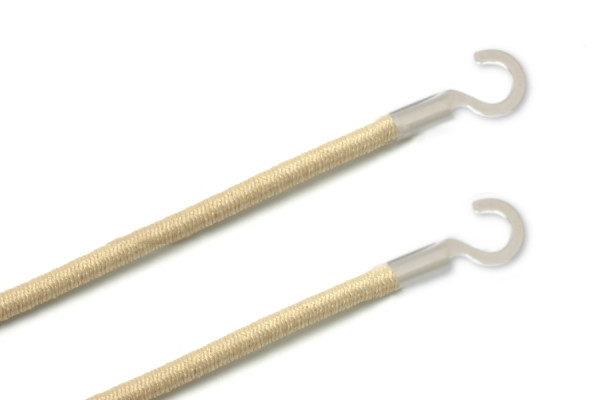 Elastics With Cable Lugs, Open, Beige