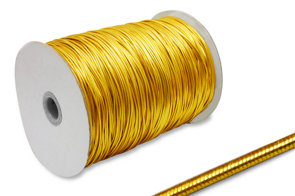 Round Elastics, 2 mm Ø, on Spool 500 m, Gold