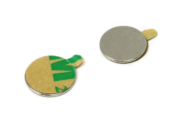 Disc Magnets, 10,0 x 0,6 mm, Self-Adhesive