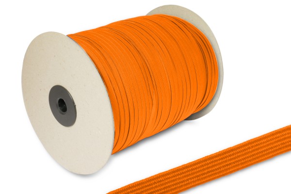 Flat Elastics on Spool 500 m, Orange