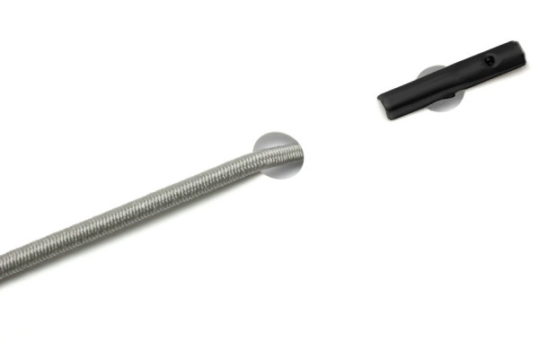 Elastics with Automatic Metal T-Ends, Grey