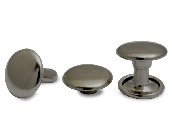 Double hollow rivets, 9 mm Ø head, closed shank, black anodised