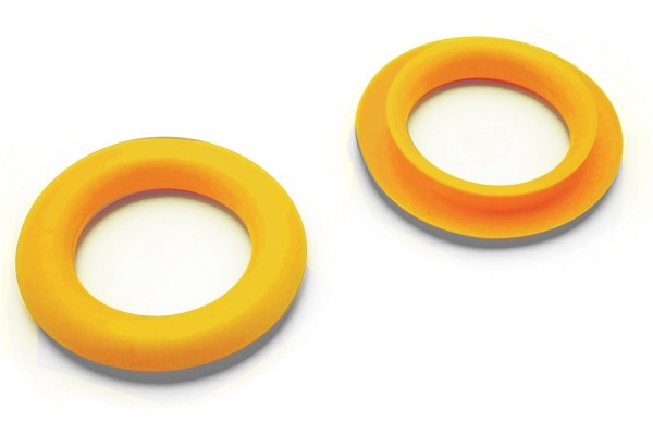 Finger Ring Eyelets, Made of Plastic, Yellow