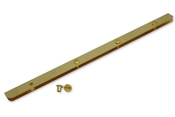 A4 menu rails, brass-plated, 80/80/80 mm perforation, screws included