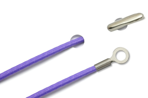 Elastics with Metal End and Closed Cable Lug, Lilac