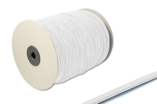 Round Elastics, 2,2 mm Ø, on Spool 500 m, White