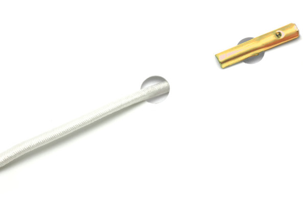 Elastics with Automatic Metal T-Ends, White