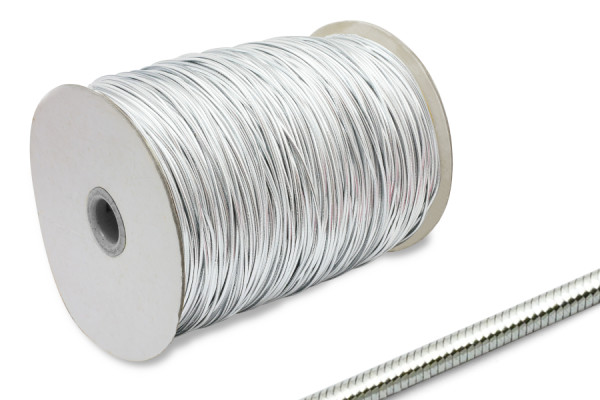 Round Elastics, 2 mm Ø, on Spool 500 m, Silver