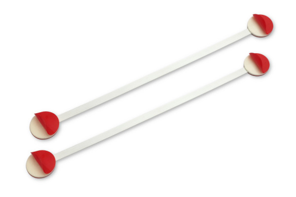 Metal Shelf Wobbler, approx. 160 mm Stick, Plastic Coated, 4 Self-Adhesive Pads