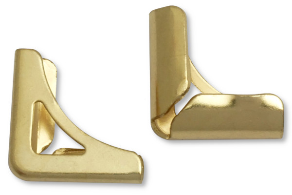 Book Corners, Brass Plated, 14 mm Shank Length, 3,5 mm Capacity