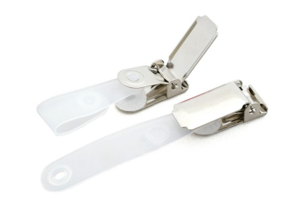 ID Clips for ID Pockets with Slot, Metal Clip, Nickel Plated