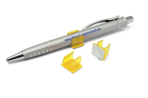 Pen Holders, Made of Plastic, Self-Adhesive, Yellow