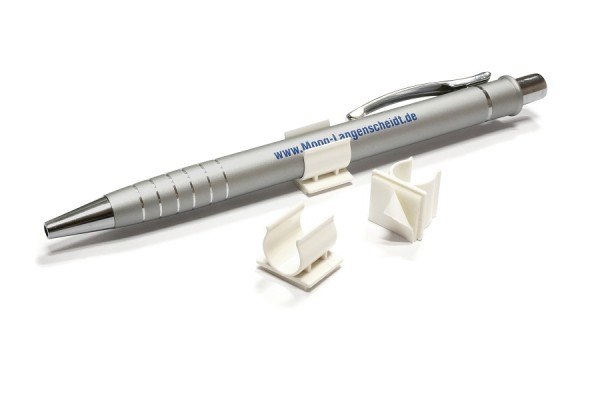 Pen Holders, Made of Plastic, Self-Adhesive, White