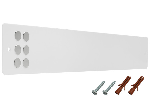 Metal Bars for Magnets incl. Connection Marterial + Magnets, White RAL 9016