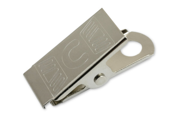 Crocodile Clips with Mounting Hole, Nickel Plated