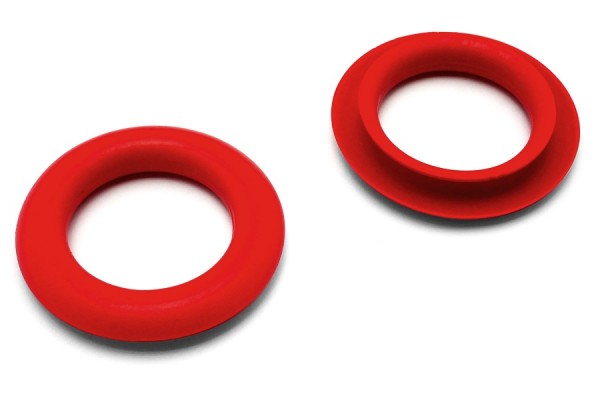 Finger Ring Eyelets, Made of Plastic, Red