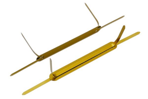 Metal Double File Prongs, 170 mm, Gold Lacquered, with Compressor