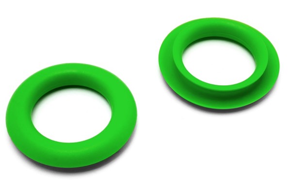 Finger Ring Eyelets, Made of Plastic, Green
