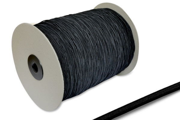 Round Elastics, 1,5 mm Ø, on Spool 900 m, Black